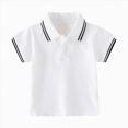 thumbnail image 1 of mgoYE Kids Boys Girls Short Sleeve School Uniform String Polo Shirts(White,3-4 Years), 1 of 3