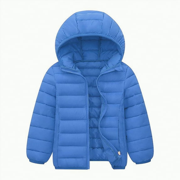 mgoYE Kids Coats Girls Boys Winter Coats Lightweight Water-Resistant Windproof Hooded Jacket 3-14 Years|Blue 10-11 Years