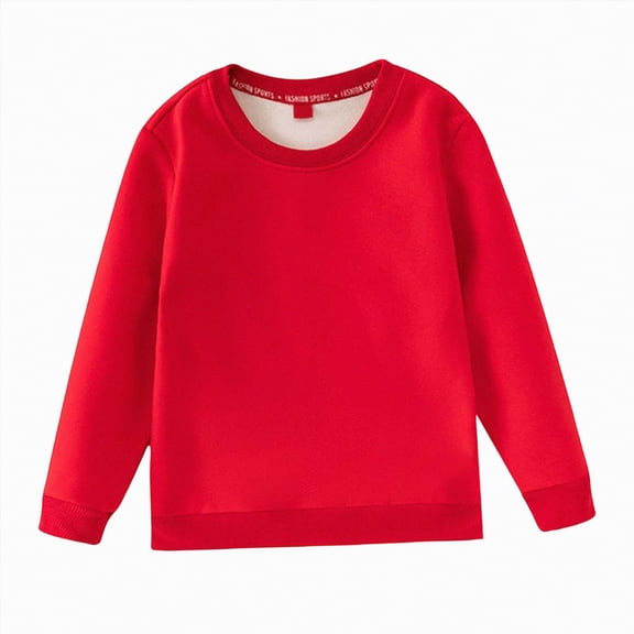mgoYE Kids Crewneck Sweatshirt Toddler Long Sleeve Tops Medium Weight Fall Pullovers for Boys and Girls(Red,4-5 Years)