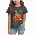 thumbnail image 1 of mgoYE Kids Halloween Tshirt Cute Ghost with Coffee Pumpkin Graphic Casual Halloween Tee Autumn Thanksgiving Tops, 1 of 6