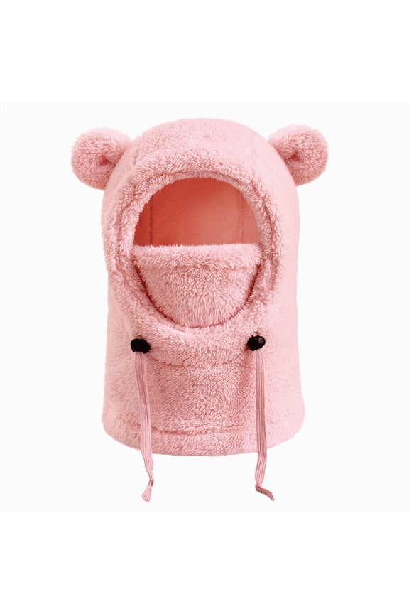 Kids Winter Hats Girls 2t Kids Winter Fleece Hats 3 In 1 Warm Comfort Beanie Hat Thermal Sherpa Hood Ski Face Mask for Boys Girls 3-10T(Pink,3-10 Years)