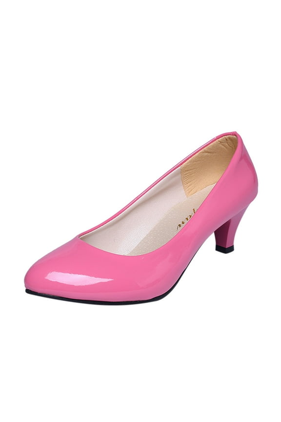 Kitten Heels Dress Shoes For Women Ladies Summer Fall Leather Pointed Toe Stiletto High Heels Dressy Shoes|Pink 6.5