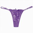 thumbnail image 1 of mgoYE Lace G-String Thongs for Women Adjustable Sexy Low Rise Underwear Breathable T-back Thongs Panties(Purple,One Size), 1 of 3