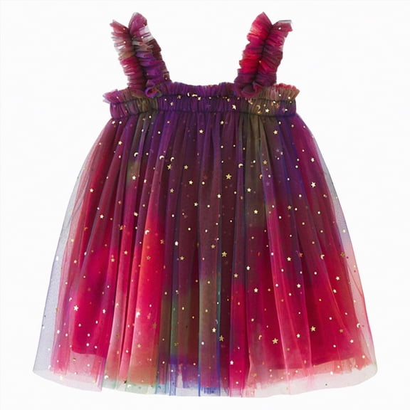mgoYE Layered Tulle Tutu Dress for Toddler Girls,Baby Girl Rainbow Tutu Princess Skirt(Wine,6-12 Months)
