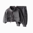 thumbnail image 1 of mgoYE Little Boys Girls Jogger Set Long Sleeve Casual Outfits Outerwear(Grey,12-18 Months), 1 of 5