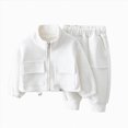 thumbnail image 1 of mgoYE Little Boys Girls Jogger Set Long Sleeve Casual Outfits Outerwear(White,12-18 Months), 1 of 5