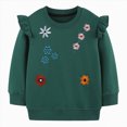 thumbnail image 1 of mgoYE Little Girls Sweatshirts 2T 3T 4T 5T 6T 7T Cotton Long Sleeve Crewneck Pullover Toddler Kids Winter Warm Shirt Sweater Tops(Green,4-5 Years), 1 of 9