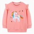 thumbnail image 1 of mgoYE Little Girls Sweatshirts 2T 3T 4T 5T 6T 7T Cotton Long Sleeve Crewneck Pullover Toddler Kids Winter Warm Shirt Sweater Tops(Pink,1-2 Years), 1 of 9