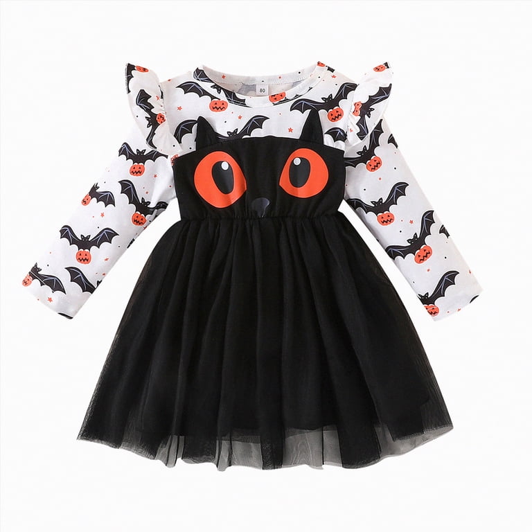 mgoYE Little Toddler Girls Halloween Cat Dress Outfits - Toddler Girl  Pumpkin Dresses for Kids 12M-5T(Black,2-3 Years) - Walmart.com