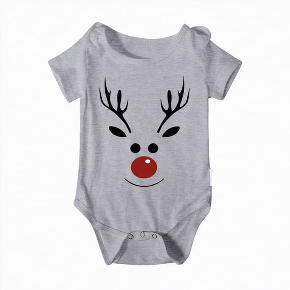 mgoYE Matching Family Christmas T-Shirt Christmas T-Shirts for Family Couple Outfit Tee Christmas Top Parent-Child Short Sleeves(Grey,6-9 Months)