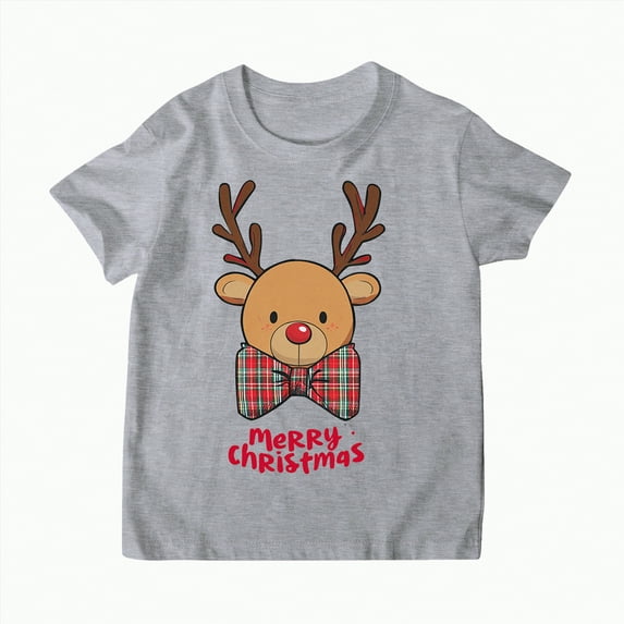 mgoYE Matching Family Christmas T-Shirt Christmas T-Shirts for Family Couple Outfit Tee Christmas Top Parent-Child Short Sleeves(Grey,9-10 Years)