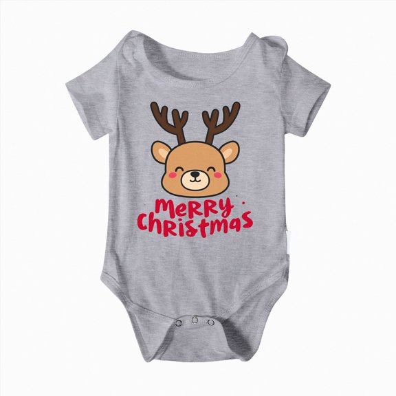 mgoYE Matching Family Christmas T-Shirt Christmas T-Shirts for Family Couple Outfit Tee Christmas Top Parent-Child Short Sleeves(Grey,9-12 Months)