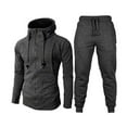 thumbnail image 1 of mgoYE Men's 2 Pieces Tracksuits Running Sports Suits Drawstring Waistband Sweatsuit Mens Tracksuit Set|Dark Gray S, 1 of 2