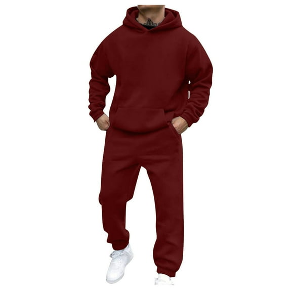mgoYE Men's Casual Athletic Tracksuit Long Sleeve Sweatsuit Set Full Zip Running Jacket and Pants 2 Piece Outfits Mens Tracksuits 2 Piece Set| L