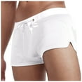 thumbnail image 1 of mgoYE Men's Classic Solid Square Cut Swimwear Sexy Tight Swimming Trunks Tan Through Bikini Swim Briefs Swim Trunks for Men|White,2XL, 1 of 5