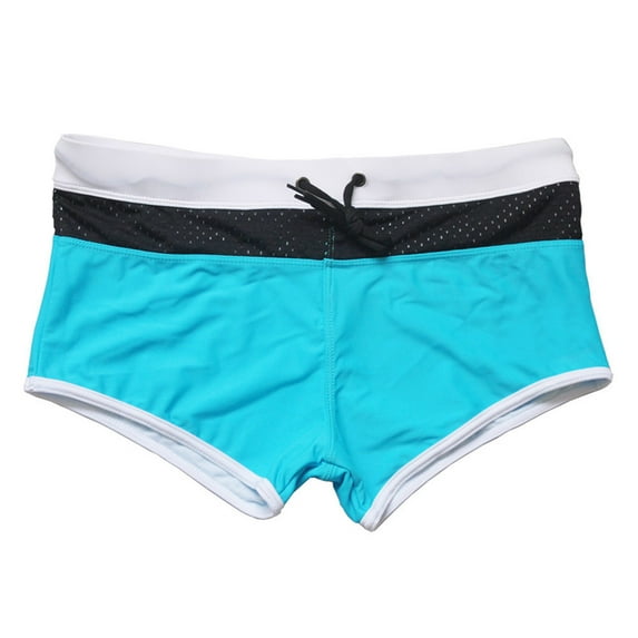 mgoYE Mens 5 Inch Swim Trunks Men's Swimwear Sexy Swim Briefs Beach Bikini Sport Swimsuit Low with Drawstring Swim Trunks for Men|Blue,2XL
