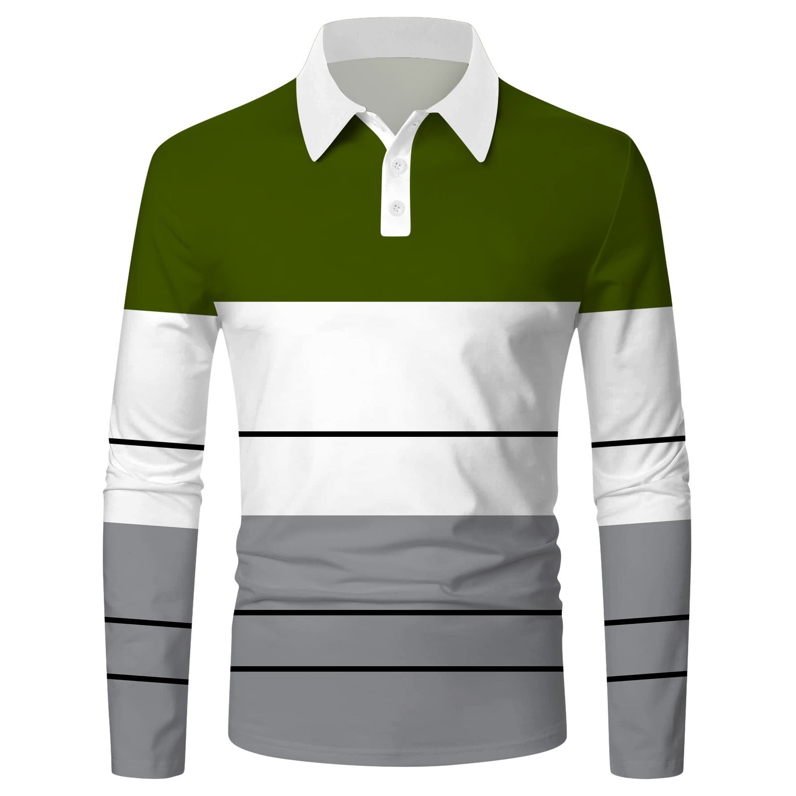 Men’s Cotton Stretch Long Sleeve Polo Shirt