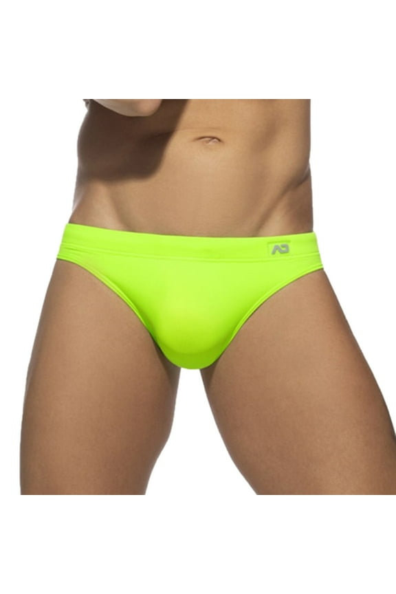 Mens Brief Swimsuit Bikini Swimwear Low Rise Swim Briefs Solid Bathing Suit Sexy Swimsuit Swim Briefs for Men Green-2XL