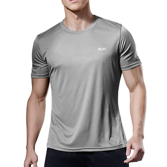 mgoYE Mens Cotton T Shirts Fresh Clean Threads Crew Neck T-Shirt - Soft Fitted Tee - Men’s T- Cotton Poly(Grey,2XL)