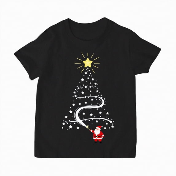 mgoYE Mom Christmas Family Matching Pajamas Mama Xmas Mother Short Sleeve T-Shirt(Black,5-6 Years)