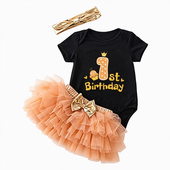 mgoYE My 1St Birthday Girl Outfit Tutu for Baby Girl Happy First Birthday Outfits Baby Clothes