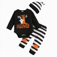 thumbnail image 1 of mgoYE My 1st Halloween Baby Boy Outfits Newborn Clothes Infant Romper Pumpkin Pants Hat 3Pcs, 1 of 9