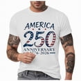 thumbnail image 1 of mgoYE Navy 250th Anniversary Gifts Men American Flag Shirt Short Sleeve USA 4th of July Flag Tops Loose Patriotic Novelty T-Shirts(White,L), 1 of 9