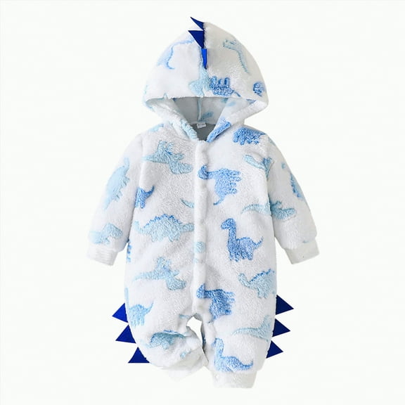 mgoYE Newborn Baby Boy Clothes Color Block Long Sleeve Zipper Hooded Romper Fall Winter One Piece Outfits(White,3-6 Months)