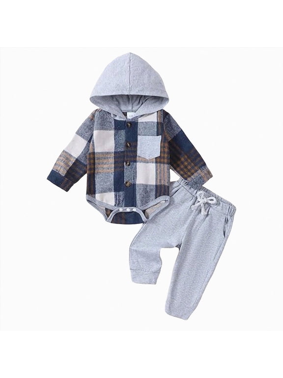 Newborn Baby Boy Clothes Infant Boy Outfits Baby Hoodie Romper Fall Winter 0 3 6 9 12 18 Months Baby Clothes for Boy