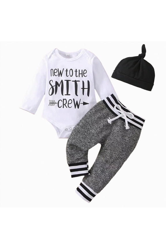 Newborn Baby Boy Girl Clothes letter Hospital Outfits Gender Neutral One Piece Romper 9-12 Months