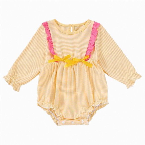 mgoYE Newborn Baby Girl Bubble Romper Long Sleeve Bodysuit Infant Fall Winter Outfit 9-18 Months