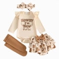 thumbnail image 1 of mgoYE Newborn Baby Girl Cowgirl Outfit Western Romper and Tutu Skirt Socks Headband 4Pcs Coming Home Clothing Set 12-18 Months, 1 of 9