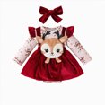 thumbnail image 1 of mgoYE Newborn Baby Girl Outfit Cute Romper Dress Ruffled Long Sleeve Bodysuit Cute Fall Winter Clothes, 1 of 7