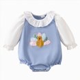 thumbnail image 1 of mgoYE Newborn Baby Girl Turky Romper Infant Sleeveless Halloween Thanksgiving Jumpsuit Fall Playwear Bodysuit(Blue,12-18 Months), 1 of 9