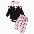 thumbnail image 1 of mgoYE Newborn Baby Girls Clothes Ribbed Ruffled Romper + Floral Pants Infant Outfit Baby Clothes Girl(Pink,9-12 Months), 1 of 9