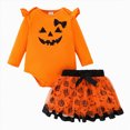 thumbnail image 1 of mgoYE Newborn Baby Girls Halloween Clothes Outfits Infant 3pcs Bodysuit Romper Dress Clothing Sets(Red,12-18 Months), 1 of 9