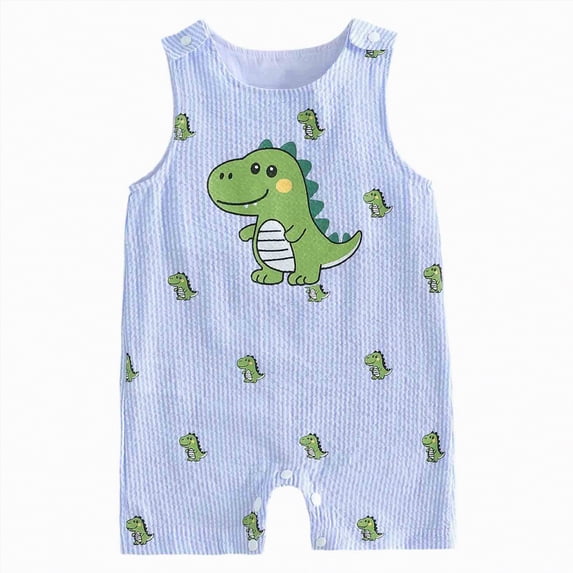 mgoYE Newborn Boy Clothes Baby Boy Tank Romper Cute Outfit Boy Summer Striped Sleeveless Jumpsuit Birthday Gift(Green,0-3 Months)