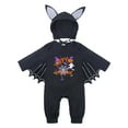 thumbnail image 1 of mgoYE Halloween Clothes Skeleton Baby Boys Girls Skull Skeleton Halloween Outfit Romper with Hat|Dark Purple 3-6 Months, 1 of 9