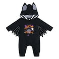 thumbnail image 1 of mgoYE Baby Boy Girl Outfit Halloween Clothes Skeleton Print Uniform Bat Clothes Romper with Hat Long|Dark Purple 3-6 Months, 1 of 9