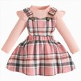 thumbnail image 1 of mgoYE Newborn Infant Baby Girl Dress Clothes 9 12 18 24m 3t Winter Outfits Top Romper Overalls Dresses Suspender Skirt Set for Girls(Pink,12-18 Months), 1 of 7