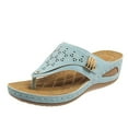 thumbnail image 1 of mgoYE Orthopedic Sandals for Women Summer Comfortable Wedge Flip Flops Arch Support Walking Sho|Light Blue 9, 1 of 9