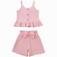 thumbnail image 1 of mgoYE Outfits for Girls Baby Girl Clothes Daisy Print Sleeveless Strap Tops and Shorts Set Boho Summer Beach Outfit(Pink,18-24 Months), 1 of 5