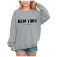 thumbnail image 1 of mgoYE Oversized Sweatshirts for Teen Girls Cute Graphic Long Sleeve Crewneck Sweatshirts Loose Fit Drop Shoulder Kids Preppy Clothes(White,2-3 Years), 1 of 4
