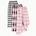 thumbnail image 1 of mgoYE Pajama Pants for Gir'ls 3 Pack Long Sleep Plaid Pants Soft Lounge Pj Bottoms with Pockets(Pink,11Y-12Y), 1 of 6