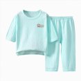 thumbnail image 1 of mgoYE Pajamas for Kids Boys 3 6 12 18 24 Months 2T 3T 4T 5T Girl Clothes Toddler Winter Solid Color Cute Print Long Sleeve Home Wear Baby Clothes Suit(Green,1-2 Years), 1 of 3
