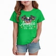 thumbnail image 1 of mgoYE Patriotic Shirts for Girls Boys 4th of July T Shirts American Flag Graphic Tees Tops Short Sleeve Fourth of July Outfits America 250th Anniversary T Shirt(Green,11-12 Years), 1 of 5