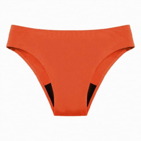 mgoYE Period Swimwear Leakproof Bikini Bottoms Low Rise Swimuit Bottom Briefs for Teen Girls Women(Orange,XS)