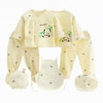 thumbnail image 1 of mgoYE Preemie Girl Clothes 7PCS Newborn 0-3M Boys Girls Baby Cotton Clothes Bib Tops Hat Pants Bellyband Suit Outfit Sets OneSize, 1 of 9