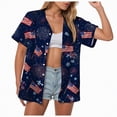 thumbnail image 1 of mgoYE Shirt for Women 250th Anniversary USA Shirt Women's 4th of July Independence Day Button T-Shirt Summer 1776 USA America Memorial Day Graphic Tees Tops|Navy L, 1 of 1