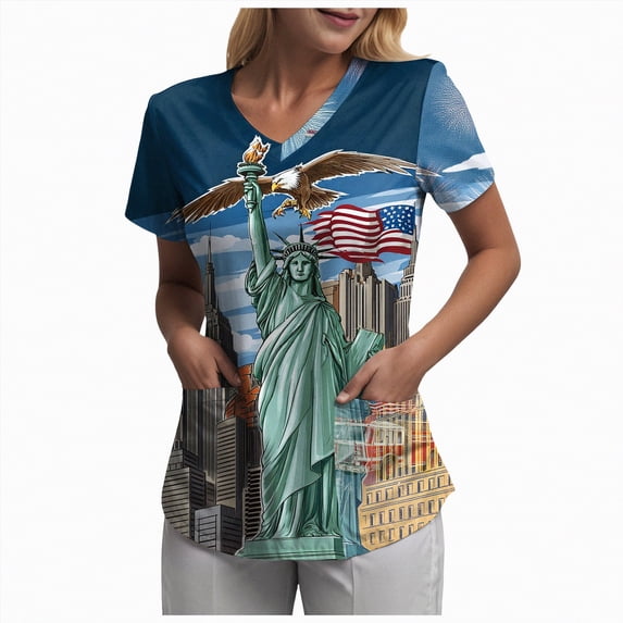 mgoYE Shirt for Women 250th Anniversary USA Shirt Long Sleeve 4th of July Shirt Women 250 Years American Anniversary Shirt|Navy L